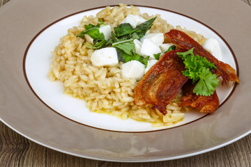 Risotto with mozzarella and bacon