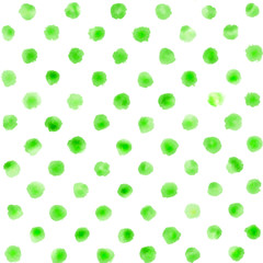 Pattern with green painted dots. Vector illustration.