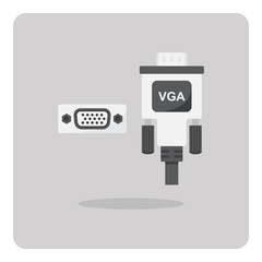 Vector of flat icon, vga connector on isolated background