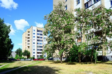 Obraz na płótnie Canvas Summer in capital of Lithuania Vilnius city Pasilaiciai district
