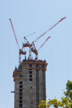 Building construction in Tel Aviv