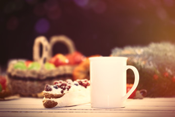 Eclair and cup of coffee