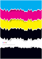 set of ripped papers in print colors