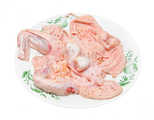 The chicken skin to cook stuffed chicken