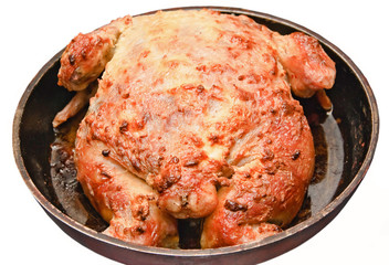 Cooked chicken, stuffed pancakes, minced chicken, mushrooms and cheese