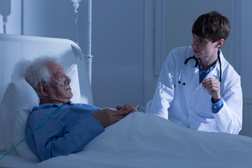 Elder patient and doctor