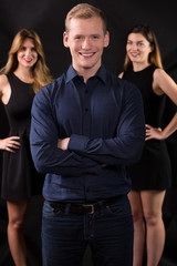 Womanizer and two beauty ladies