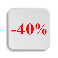 40 percent discount icon