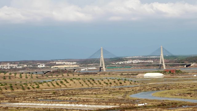 Bridge over the Guadiana River in Ayamonte, Spain.