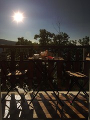 breakfast on balcony at garda lake