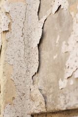 Cracked plaster on the wall