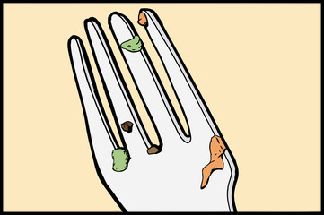 Isolated Dirty Fork Close Up