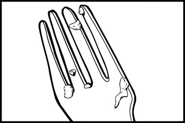 Obraz premium Dirty Fork Close Up Outline