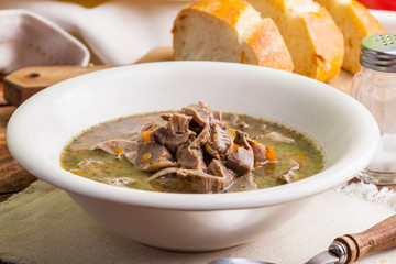 Chicken gizzards stewed.