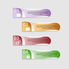 Vector illustration infographic template with step, options. Can be used for infographics, banner, poster, web design, brochure, presentation