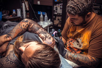 Master posing in studio