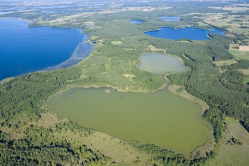 Aerial autumnal view of Mazury