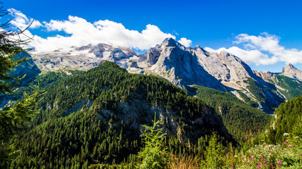Fototapeta premium View of the massif of the Marmolada, Italy