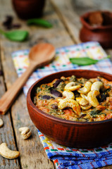 cashew butter spinach and red bean stew