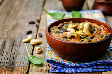 cashew butter spinach and red bean stew