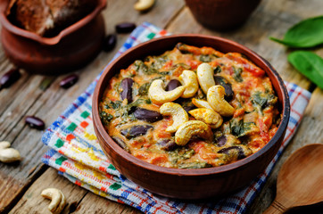 cashew butter spinach and red bean stew