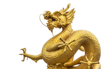 Gold dragon scrulpture