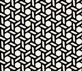 Vector Black and White Hexagonal Seamless Geometric Pattern