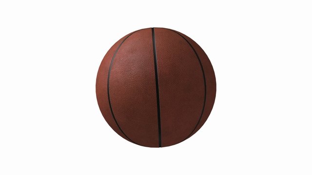 Баскетбольный мяч вращается, зацикленная анимация с альфа каналом