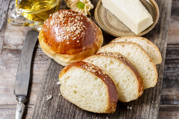 Tasty breakfast: sweet homemade buns