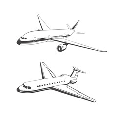 Fototapeta na wymiar silhouette of passenger plane