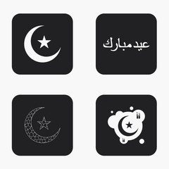Vector modern eid mubarak icons set 