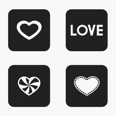 Vector modern heart icons set
