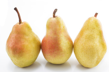Ripe pears isolated on white