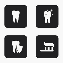 Vector modern tooth  icons set