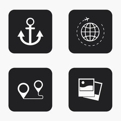 Vector modern travel  icons set 