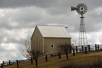 Farmhouse on a Cloudy Day