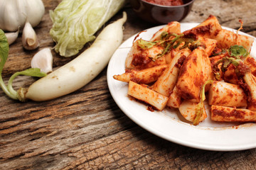 Daikon radishes kimchi korean food