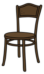 Old dark wooden chair / Hand drawing, vector