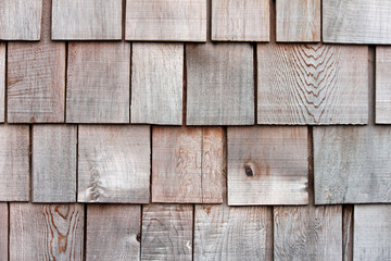 Closeup of Weathered Wood Shake Siding