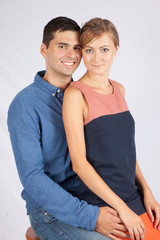 Fototapeta premium Romantic couple standing together affectionately
