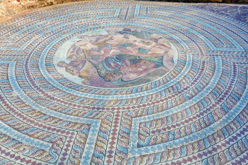 Ancient Mosaics in the Archaeological Site, Paphos, Cyprus