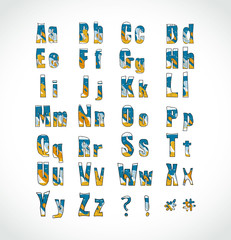 ABC. Funny alphabet. Vector
