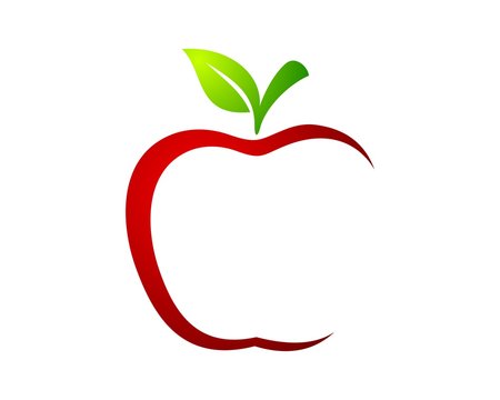 red apple green leaf