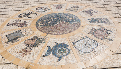 Fototapeta na wymiar Zodiac wheel in Jaffa