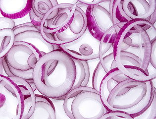 Red Onion rings (close-up shot)