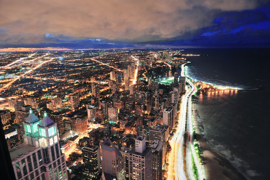 Chicago skyline panorama aerial view © rabbit75_fot