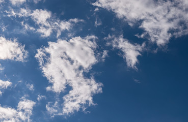 Blue sky with white clouds. Nature background.