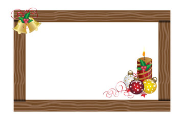 Beautiful christmas candle and ball  background