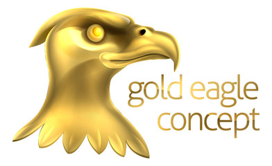 Fototapeta premium Gold Eagle Head Concept