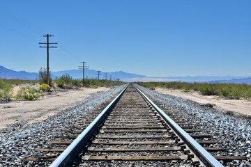 Fototapeta na wymiar Rail in Mojave Desert